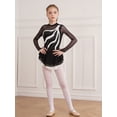 thumbnail image 2 of MSemis Girls Kids Rhinestone Long Sleeve Figure Ice Skating Dress Gymnastic Leotard White 10, 2 of 8