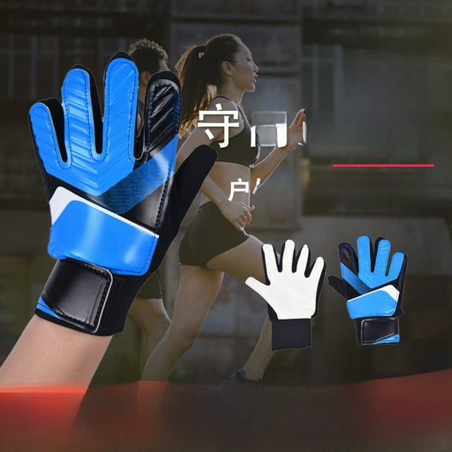 Soccer Goalkeeper Gloves for Adults & Kids - Unisex, Competition/Training Use, Thickened Durable Material, Anti-Slip Grip for Enhanced Performance and Secure Ball Control (Blue)