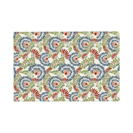 

Table Placemats Set of 6 - Paisley Floral 5 12x18 In Faux Linen Double Heat Resistant Place Mats Cloth Indoor/Outdoor Placemats Washable Table Mats for Dining Kitchen Party