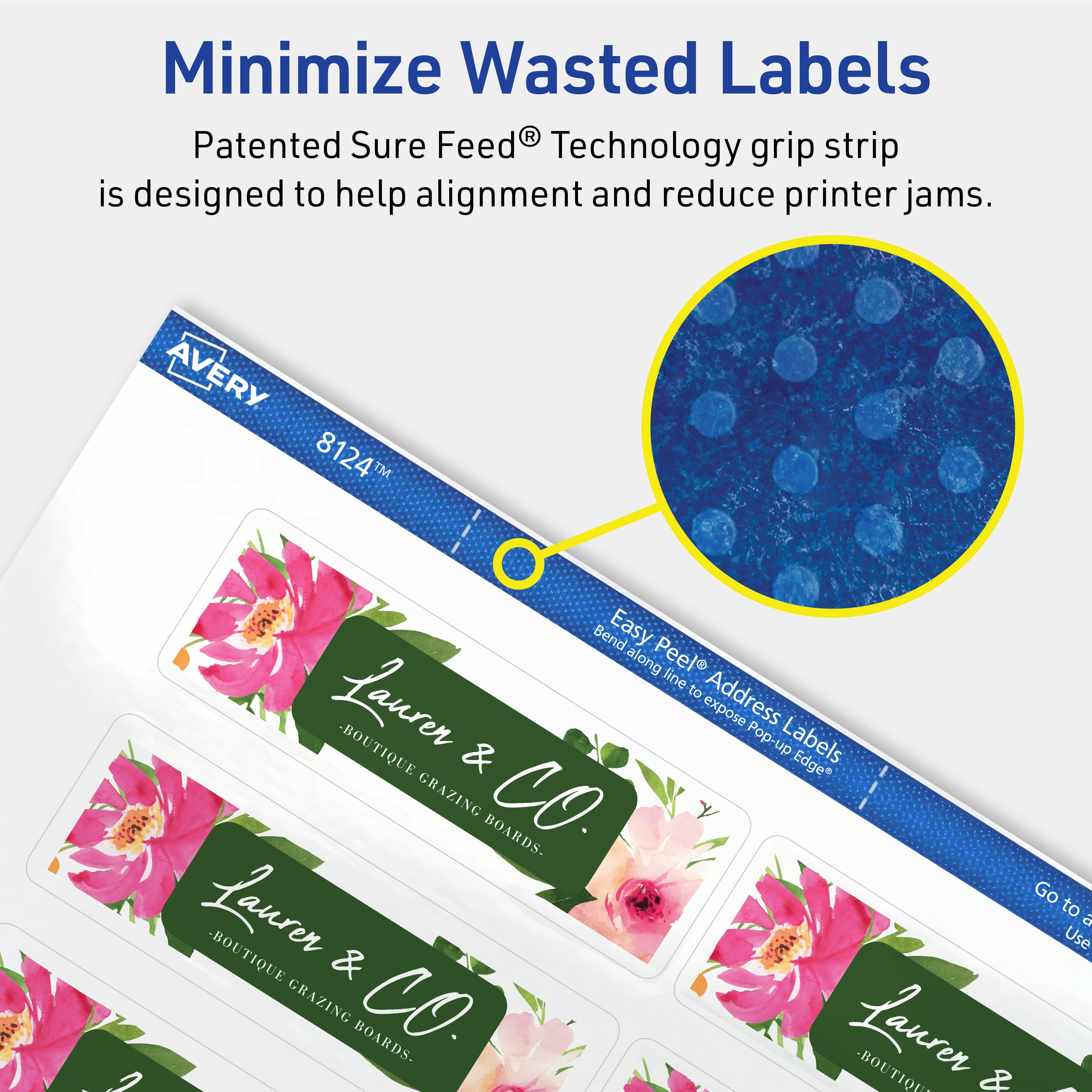 Avery® Address Labels, 1-1/3" x 4", Matte Clear, 140 Labels (8124)