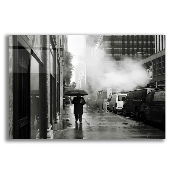 Epic Art 'NYC Rain' by Nina Papiorek, Acrylic Glass Wall Art, 16"x12"