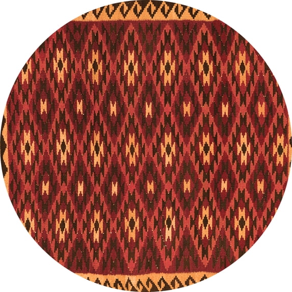 Ahgly Company Indoor Round Persian Orange Traditional Area Rugs, 3' Round