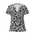 thumbnail image 3 of Naloa Snake Print T-Shirts Short Sleeve V Neck Tees for Women Fashion Tops Trendy Lightweight Soft Casual Summer Outfits Clothes, 3 of 5