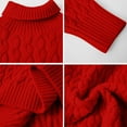 thumbnail image 4 of TIREOW Boys Girls Sweaters Solid Color Rib Warm Clothes Slim Fit Turtleneck Sweater High Neck Twisted Knitted Pullover for Kids Long Sleeve Tops Fall Clothing, 4 of 6
