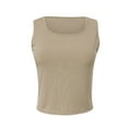 thumbnail image 5 of Women's Square Neck Tank Tops Workout Cropped Ribbed Summer Camisole Sleeveless Clothes, 5 of 6