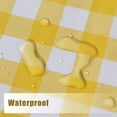 thumbnail image 6 of Checkered Vinyl Rectangle Tablecloth, 60 x 120 Inch, 100% Waterproof Oil Proof Spill Proof PVC Table Cloth, Wipe Clean Table Cover for Dining Table, Buffet Parties, Yellow and White, 6 of 6