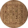 thumbnail image 1 of Ahgly Company Indoor Round Oriental Brown Industrial Area Rugs, 7' Round, 1 of 4