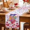 thumbnail image 5 of Mother's Day Table Runner 90 Inches, Love You Mom Carnations Flowers Plaid Bed Runner Dresser Scarves Tabletop for Indoor Outdoor Parties/Ceremony/Banquet, 13" x 90", 5 of 9