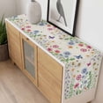 thumbnail image 4 of Spring Floral Table Runner - 70 Inch Long, Kitchen Dining Table Runner Dresser Scarves, Pink Blue Flowers Butterfly Farmhouse Farmhouse Decor for Coffee Tables Wedding Party Banquet, 4 of 8