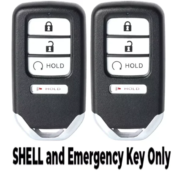 X2 NEW SMART KEY SHELL CAS FOR HONDA RIDGELINE 2017 - 2019   UNCUT KEY