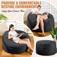 thumbnail image 5 of 4FT Bean Bag Chair, Minimalist Bean Bag with Velvet Cover, Fluffy and Comfy Bean Bag for Adults, Bean Bag Sofa Filled with High-Density Sponge for Gaming (Black), 5 of 10