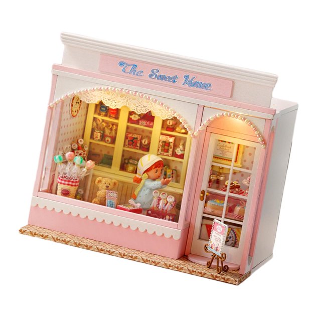 Mini modelo de casa hecho a mano, kits de casa modelo de construcción, mini kits de casa para adolescentes casa de dulces