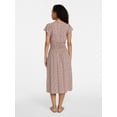 thumbnail image 3 of Time and Tru Women’s and Women’s Plus Smocked Waist Midi Dress with Flutter Sleeves, Sizes XS-4X, 3 of 5