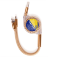 thumbnail image 1 of Nombre de la bandera de Bosnia Herzegovina Cable de carga telescópico múltiples USB tres en uno, 1 of 3