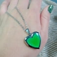 thumbnail image 4 of Heart Shaped Mood Necklace Color Changing Statement Temperature Sensing Locket no Letters, 4 of 8