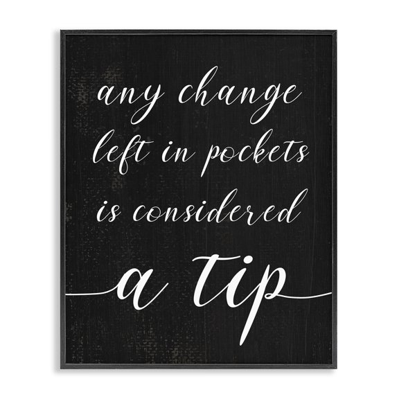 Stupell Industries Rustic Lodge Loose Change Laundry Tip Black Framed Giclee Art, 11 x 14, by Lil' Rue