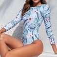 thumbnail image 4 of Funicet Long Sleeve Swimsuit,Bikinis for Women,Fashion Women Comfortable Sexy Printing Zipper Long Sleeve Conjoined Body Sunscreen Bikini,Long Sleeve Swimsuits for Women,Bikini for Women, 4 of 7