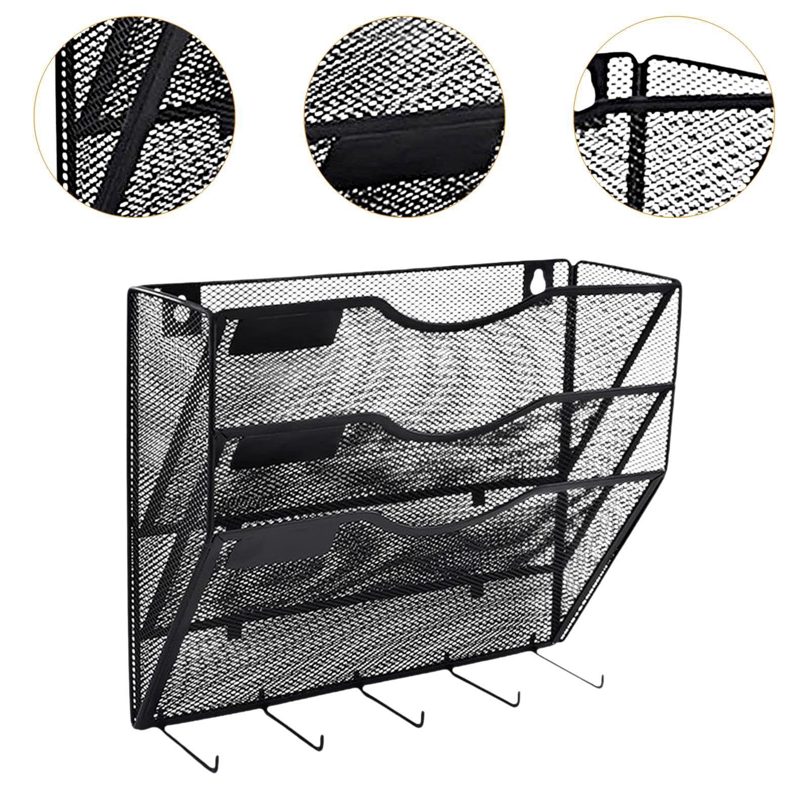 MAGIDEAL Wall File Mail Organizer Easily Install for Home Office s Letter Rack Black