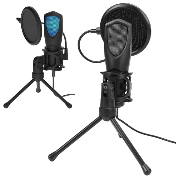 Samovi USB Gaming Microphone for PC, Noise Cancellation Condenser Mic with RGB, Noise Reduction, Boom Arm, Pop Filter for PC, Laptop, Mac, Streaming, Podcast, Studio Recording, Twitch, YouTube