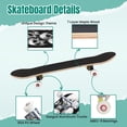 thumbnail image 4 of 31'' Complete Skateboard 7 Layer Canadian Maple Double Kick Deck Skateboards Halloween Skull Boho Gothic Sun Moon Phases Minimalist Skeleton Skate Board for Beginner Adult Gifts, 4 of 5