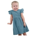 thumbnail image 1 of NIEWTR Robe pour Tout-Petites Filles Confortable à Fleurs à Volants Sans Manches Robe d'Été Bébé Douce Robe de Fête (Bleu, 3-4 Ans), 1 of 8