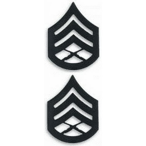 USMC Black Metal (Solid Brass) STSGT Staff Sergeant Chevron Rank Insignia
