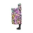 thumbnail image 1 of HATIART Couverture à Capuche Coloré Rayé Léopard Couverture Portable Comfotable à Capuche Jeter Wrap 40x50 Pouces, 1 of 3