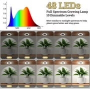 Ceiling Grow Lights for Indoor Plants, 192 LEDs Full Spectrum Halo LED Plant Light, with 3/9/12H Auto Timer Switch, 3 Colors,10 Dimming, Plant Lights for Small Plants, 4 Head