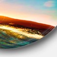 thumbnail image 3 of Designart 'Colored Ocean Waves Falling Down ' Modern wall clock, 3 of 6