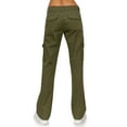 thumbnail image 3 of KHAKI & BLUE Women's Work Pants – Mid Rise Relaxed Fit Straight Leg Cargo Casual Trousers with Multi Pockets, 3 of 6