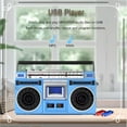 thumbnail image 2 of Boombox à Cassette Bluetooth Portable, Lecteur de Cassettes CD, Boombox Bluetooth Rétro des Années 80, Prise en Charge de l'Entrée SD/USB, avec Radio AM/FM, Enregistreur de Cassettes pour Réunions de Famille, Voyage, Danse de Rue, Bleu, 2 of 8