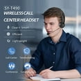 thumbnail image 3 of -T490 BT V5.3 Headset with Mic -Mounted Wireless HiFi Headphones Hands-Free Call Headset for Call Center Office B, 3 of 10