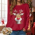thumbnail image 5 of TTUHYWXI Women Christmas Sweatshirt Xmas Fleece Warm Vacation Tunic Sweater Shirt Christmas Graphic Pullover Top (Red, XXL), 5 of 9