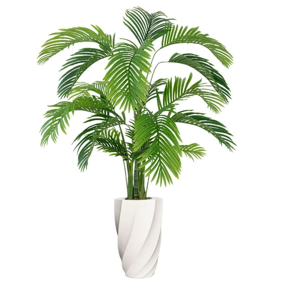 Artificial Faux Real Touch 6.67 Feet Palm Tree With Planter