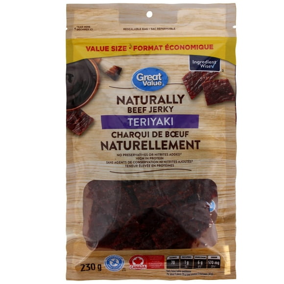 Great Value Naturally Teriyaki Beef Jerky, Value Size 230 g