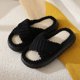 thumbnail image 4 of Pantuflas Peludas Con Punta Abierta para Mujer Acogedoras Banda Cruzada Felpa Otoño E Invierno, 4 of 9