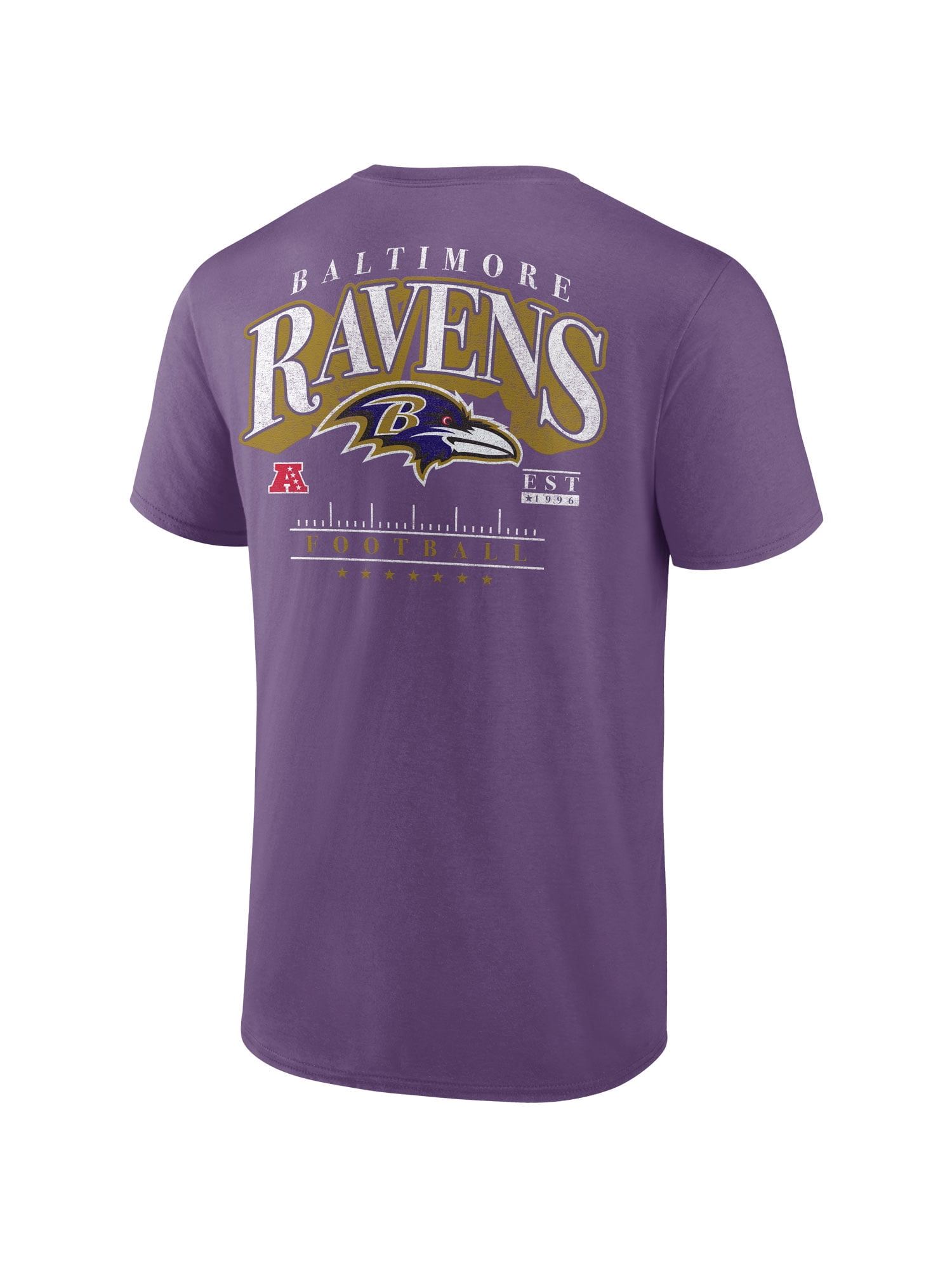 NFL Baltimore Ravens Men's Cotton Faded Purple Short Sleeve T-Shirt