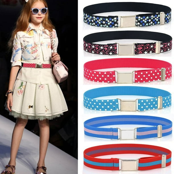 Cinturón para niños, niños y niñas, cinturón elástico, pantalones monocromáticos, cinturón de longitud ajustable, accesorio fácil