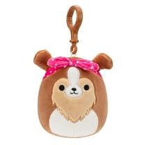 Squishmallows Original 3.5 inch Andres the Brown Sheltie - Child's Ultra Soft Stuffed Plush Clip-on