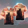 thumbnail image 3 of Camisa de diseño vintage genial con estampado 3D de samurái, blusa de gran tamaño a la moda para hombres y mujeres, camisa de solapa para hombres, ropa de playa, 3 of 5