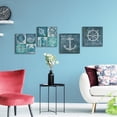 thumbnail image 7 of Bathroom Wall Décor Nautical Pictures Prints Sea Animals Navy Blue Canvas Wall Art 24 x 24 inches, Set of 4 Framed on Solid Wood Artwork for Home Cabin Office, 7 of 7