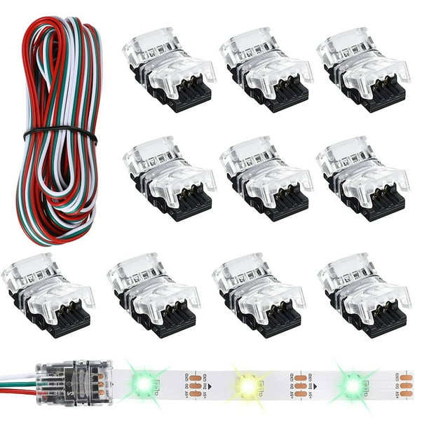 Winyuyby 11 Pieces Tunable 3 Pin LED Strip Connectors 10mm LED Strip Light Connectors LED Strip