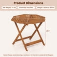 thumbnail image 3 of Gymax 2PCS 35.5'' Solid Wood Patio Dining Table w/1.97'' Umbrella Hole Slatted Tabletop, 3 of 10
