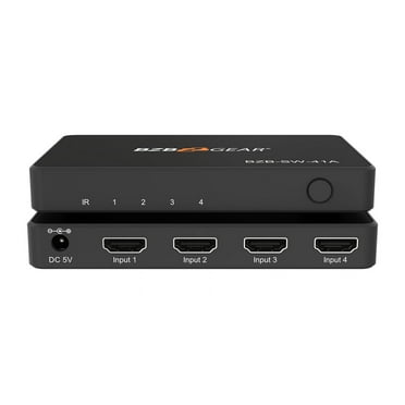 BZBGEAR 4x1 4K UHD Ultra Slim HDMI Switcher with IR Remote Control