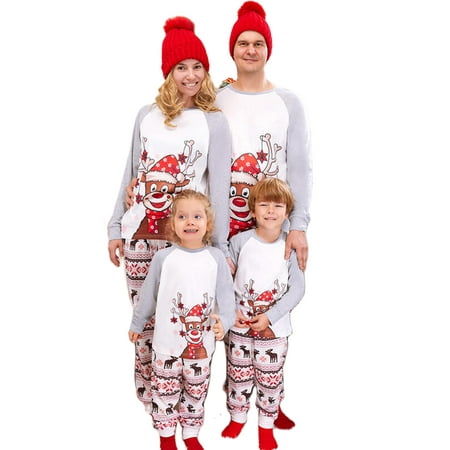 

Peyakidsaa Family Christmas Pajamas Matching Sets Elk Xmas Holiday Sleepwear PJs Outfits