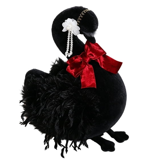 LXGGDDO Soft Black Swan Stuffed Animals Pillow, 11.8 inch
