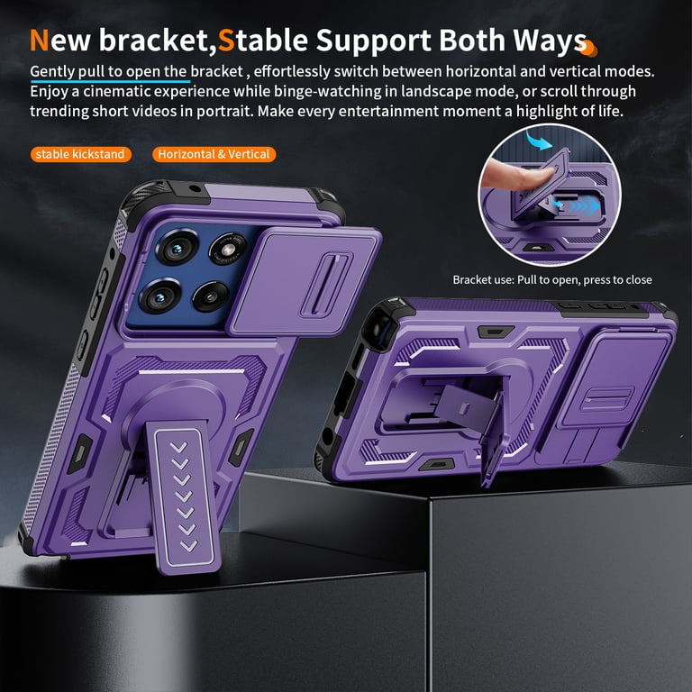 For Motorola Edge (2025) Phone Case,WIth Invisible Kickstand,Sliding Camera Cover,Military Grade Protective Heavy Duty Protection Shockproof Anti-Scratch Rugged Durable Phone Case,Purple - Walmart.com For Motorola Edge (2025) Phone Case,WIth Invisible Kickstand,Sliding Camera Cover,Military Grade Protective Heavy Duty Protection Shockproof Anti-Scratch Rugged Durable Phone Case,Purple - Walmart.com