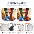 thumbnail image 5 of Kdxio Colorful Art Dog Print 2-Piece Sun Shade Front Windshield - Foldable Car Front Window Sunshades for Most Sedans SUV Truck, 5 of 6