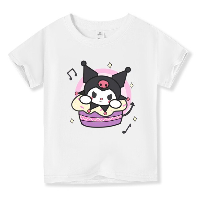 Sanrio T Shirt Kuromi Kawaii Fashtion Summer Short Sleeve Tshirt ...