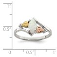 thumbnail image 3 of White Sterling Silver Ring Band Gemstone Opal, Lab Created Phenomena, 3 of 3